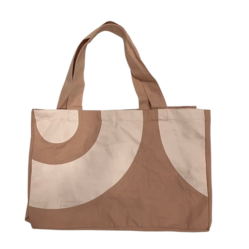 Mud Australia Canvas Tote Bag Terracotta Pink Geometric Abstract Carbon‎ Neutral